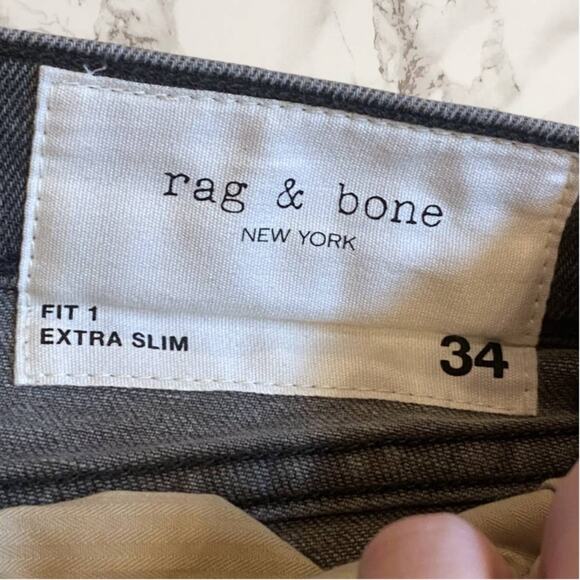 Rag & Bone Gray Fit 1 Extra Slim Cotton Poly Stretch Skinny Jeans Size 34 - Picture 6 of 12